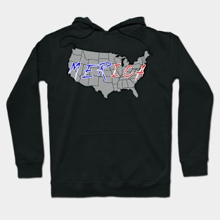 USA Map Merica Hoodie